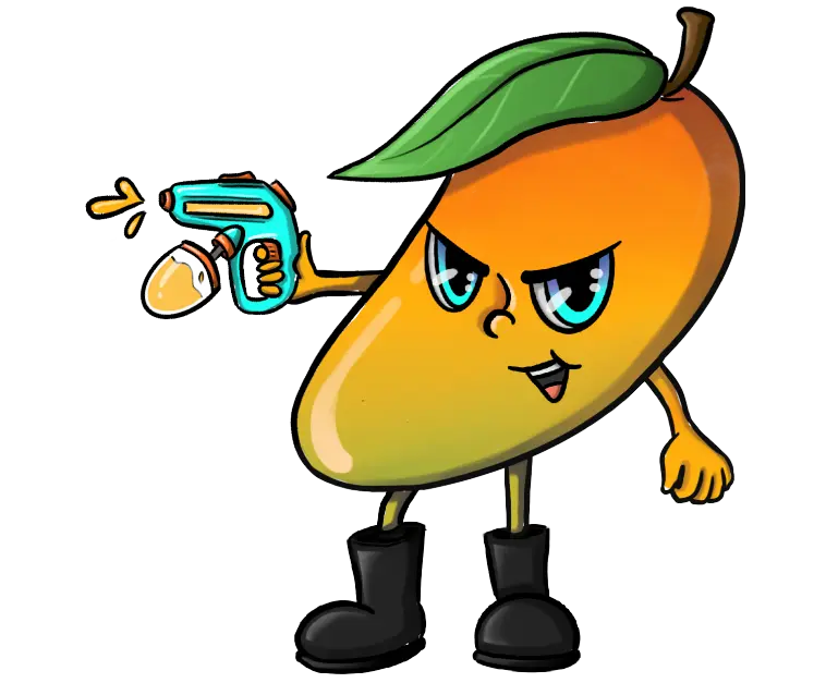 A mango character from the Food Fight card game.
